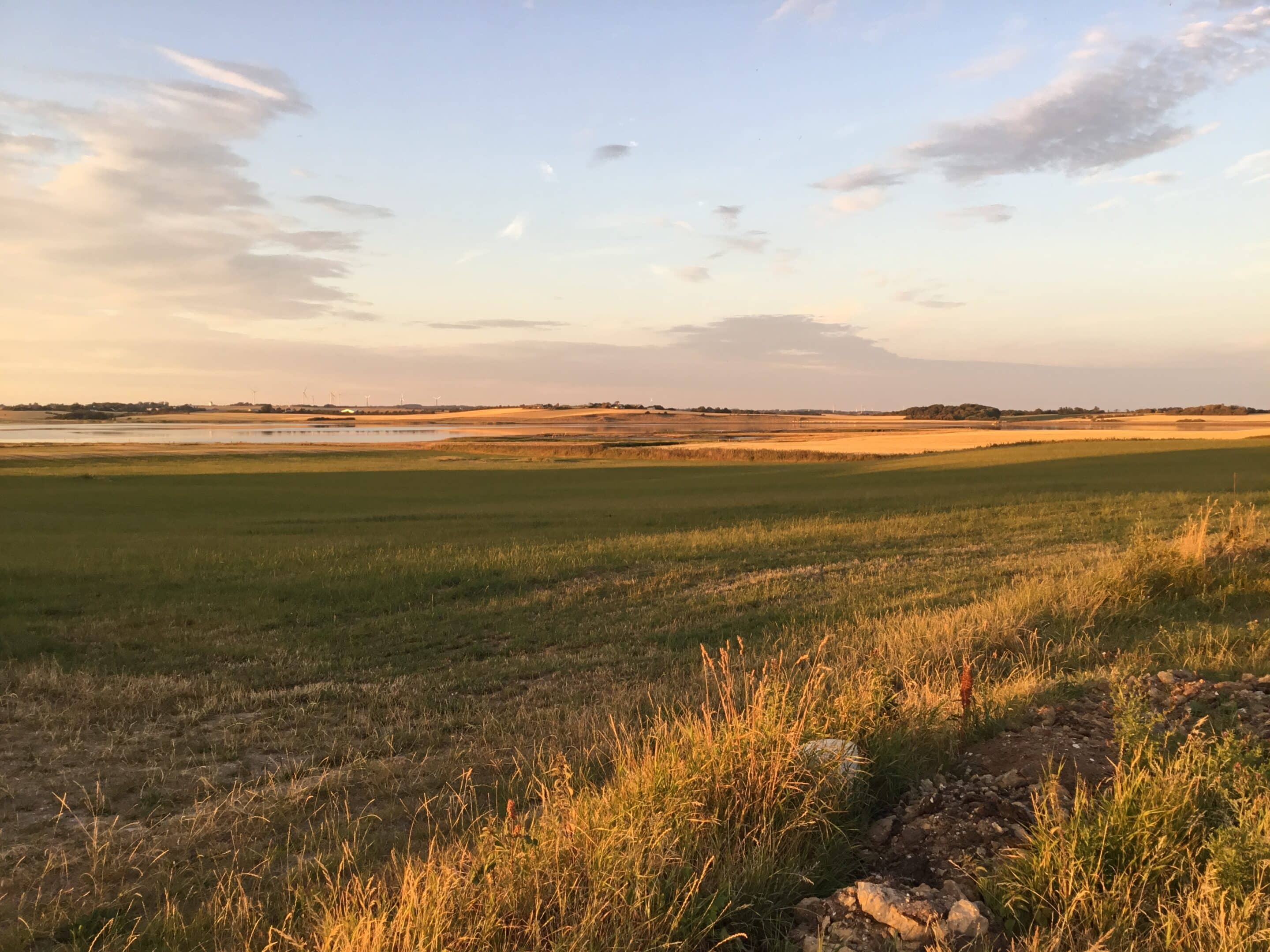 Weite Aussicht über Felder und schöne Natur in ruhiger Umgebung